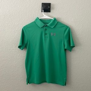 Under Armour Boys Green Heat Gear Polo